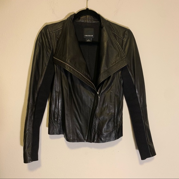 Trouve Asymmetrical Leather Jacket - Picture 7 of 8